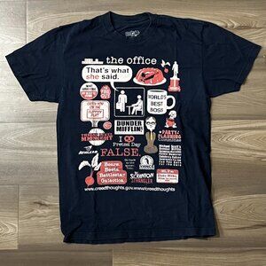 NBC Universal The Office Men's Small Shirt with Quotes & References Navy Blue